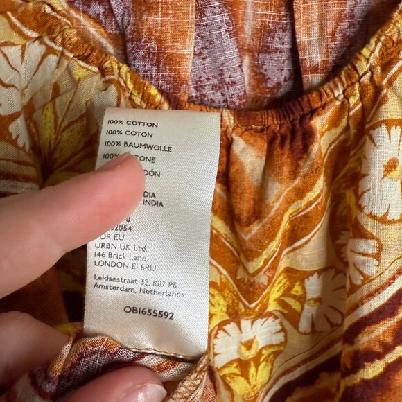 Free People Women's Brown Kendra Printed Flowy Tube Top -‎ Size S Small - Picture 4 of 6